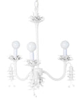 Coralie papier mache chandelier in white