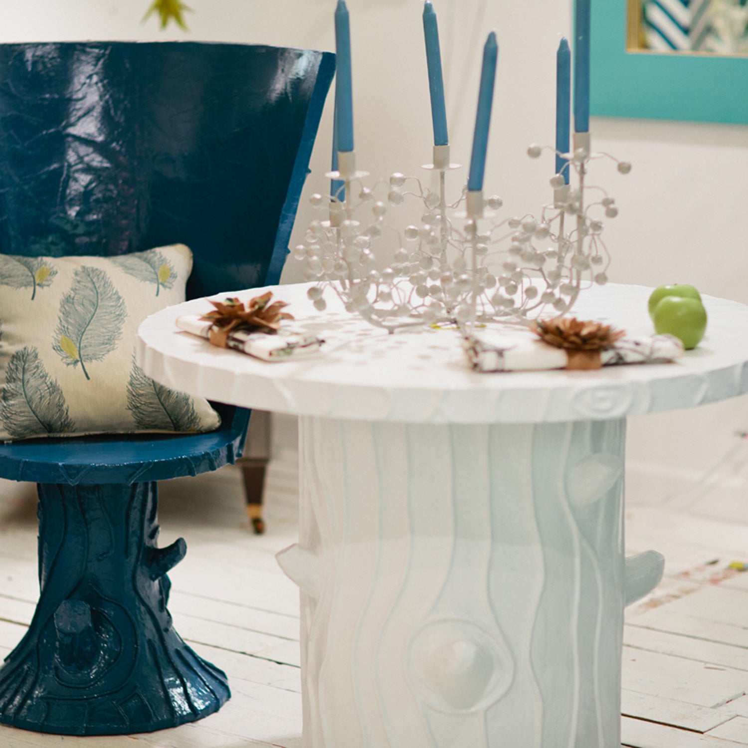 Gorgeous, Fun Handmade Faux Bois Table