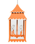 Orange Girly Lantern, scallop edges, hand made of iron