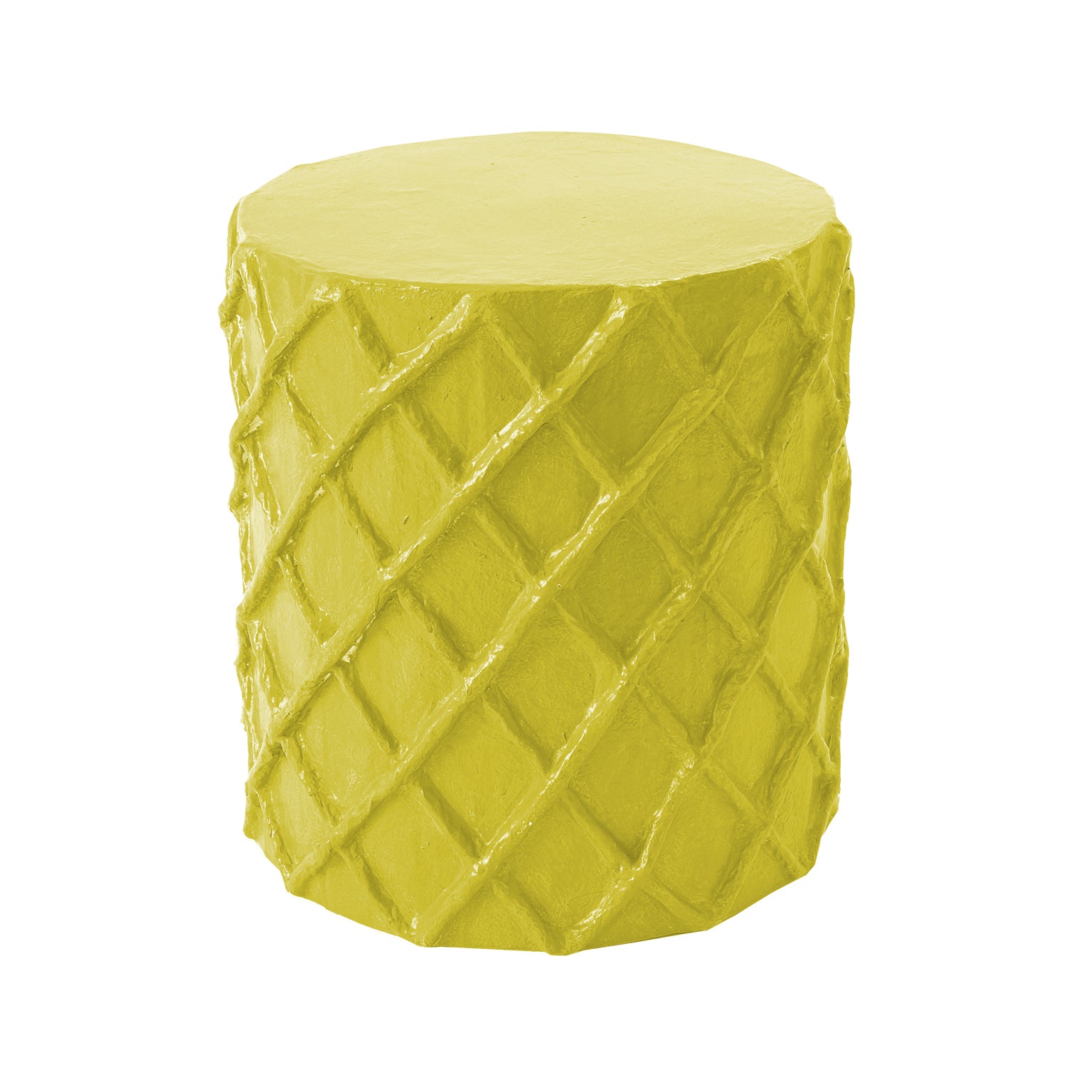 chartreuse happy papier mache stool