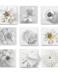 Flower Wall Art in White And Gold, Handmade in Mexico