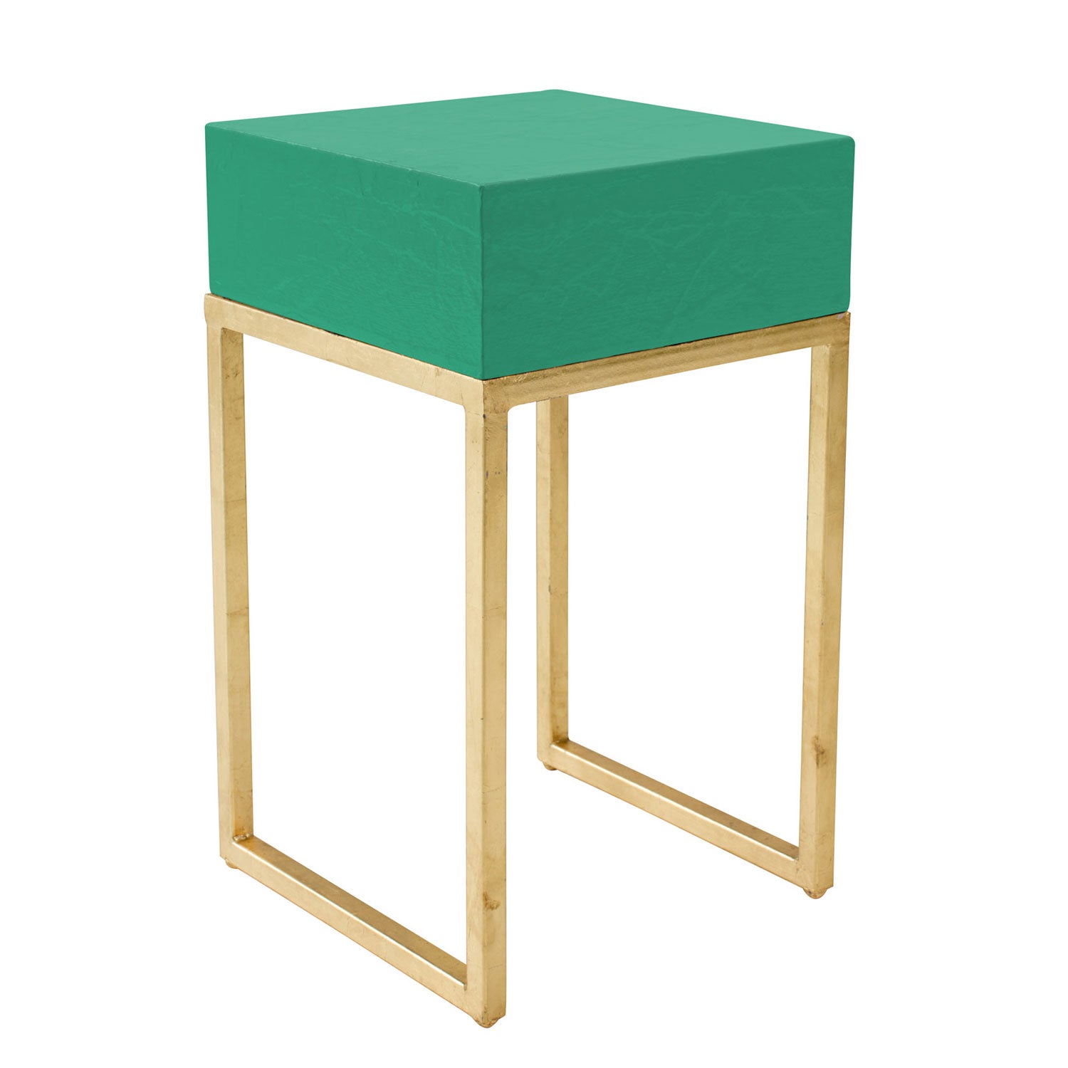 aqua and gold tristan side table by stray dog designs