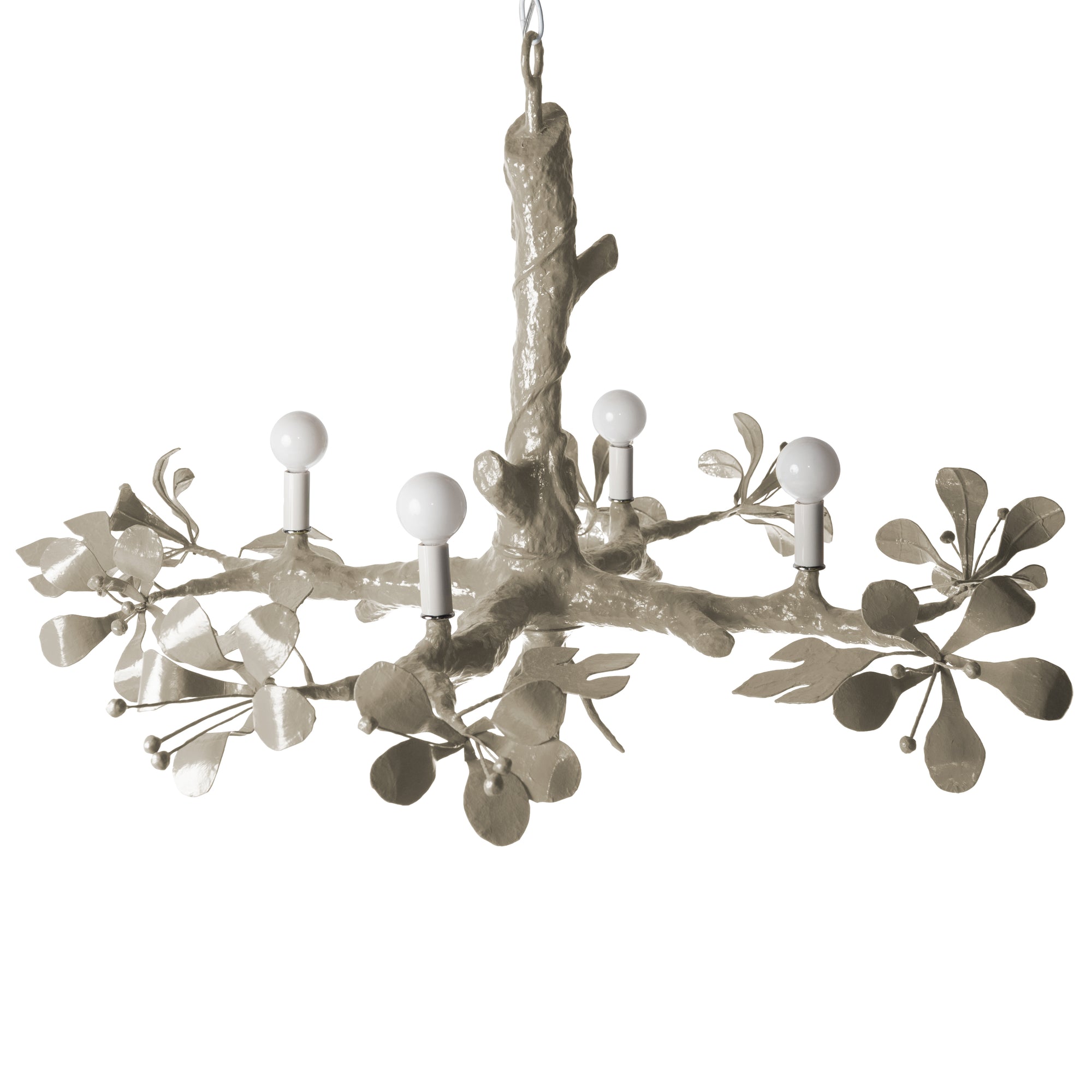 gray papier mache faux bois ceiling light