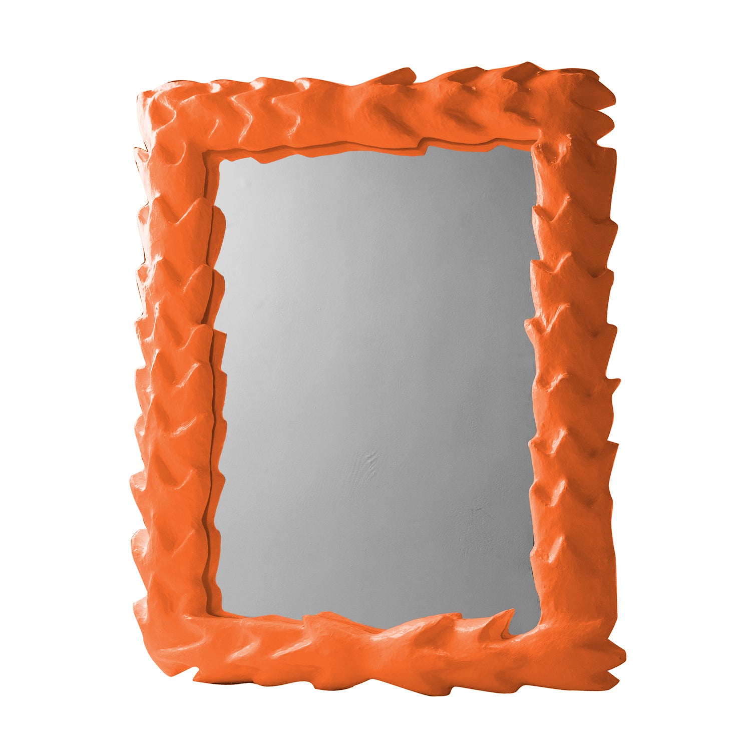 Orange Papier Mache Tropical Mirror by Stray Dog Designs