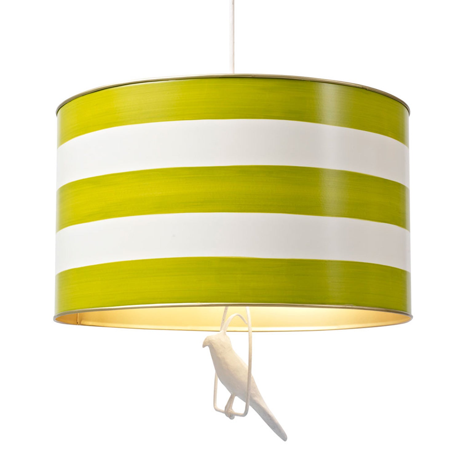 green and white striped uncle walter hanging light