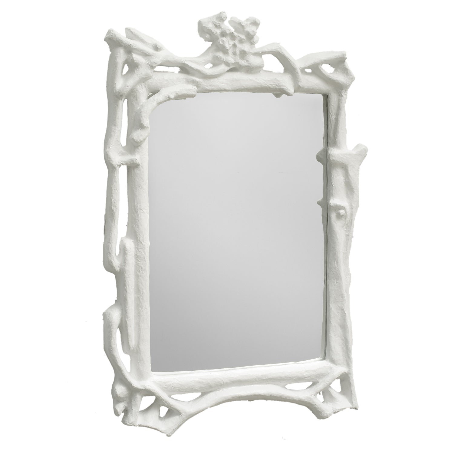 Magalie Mirror papier mache faux bois hand made in Mexico.